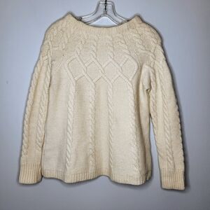 Reiss Womens Size Med Tilly Cable Mock Neck Sweater LS Wool Knit $275